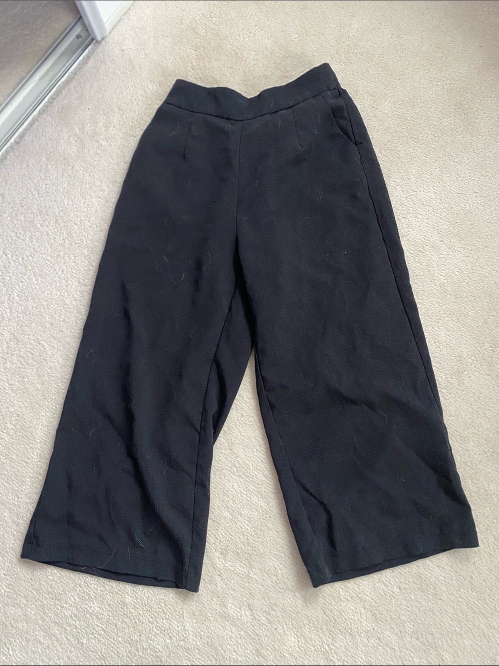 Black Wide Leg Cropped Pants